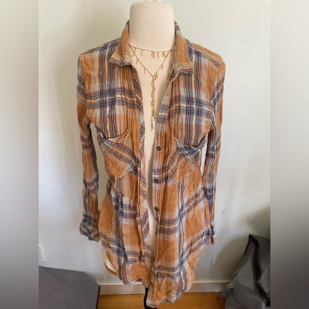 Cloth & Stone Multicolor Plaid Button Down Shirt